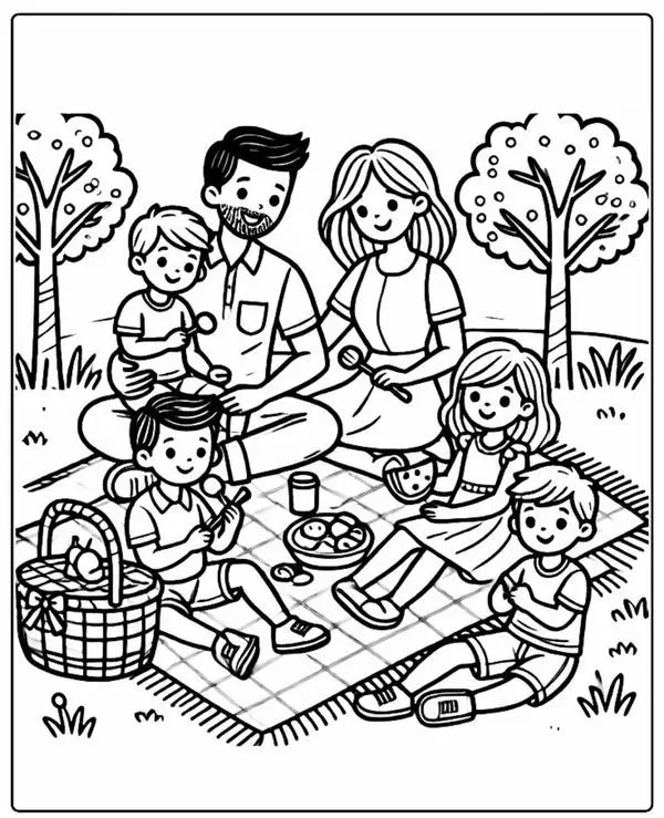 Tranh Tô Màu Gia Đình 4 Người Hạnh Phúc 38