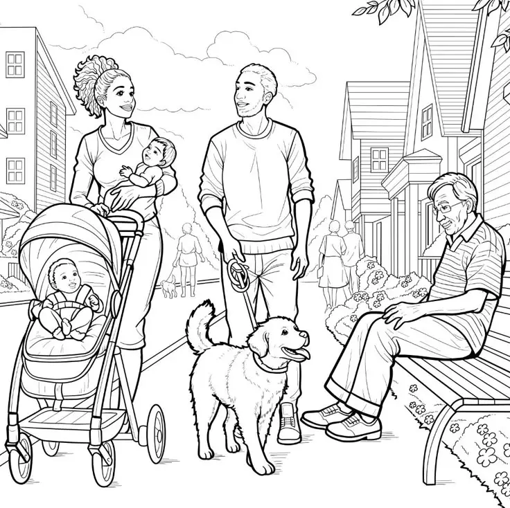 Tranh Tô Màu Gia Đình 4 Người Hạnh Phúc 49