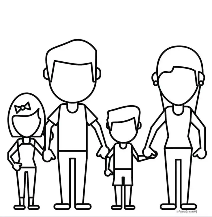 Tranh Tô Màu Gia Đình 4 Người Hạnh Phúc 57