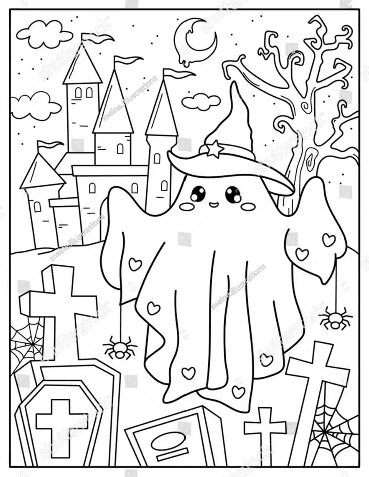 Tranh Tô Màu Halloween Cho Bé: 50 Hình Ảnh Để Tăng Cường Trí Tưởng Tượng 27