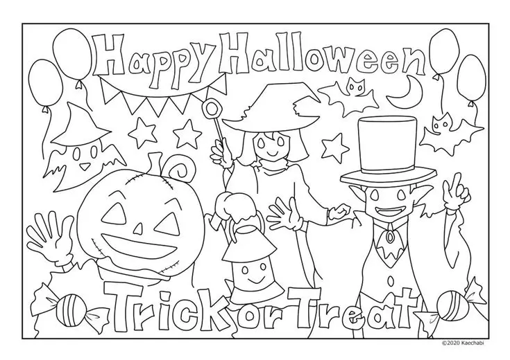 Tranh Tô Màu Halloween Cho Bé: 50 Hình Ảnh Để Tăng Cường Trí Tưởng Tượng 39