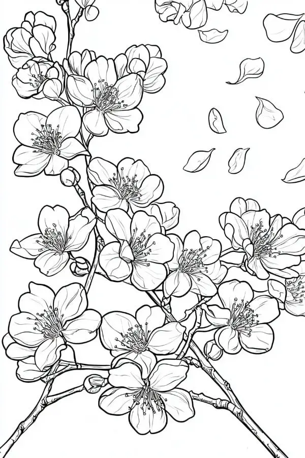 Tranh tô màu hoa đào – Tươi tắn cho ngày Tết 16