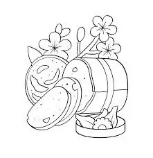 Tranh tô màu hoa đào – Tươi tắn cho ngày Tết 19