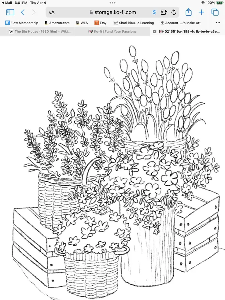 Tranh tô màu hoa đào – Tươi tắn cho ngày Tết 35