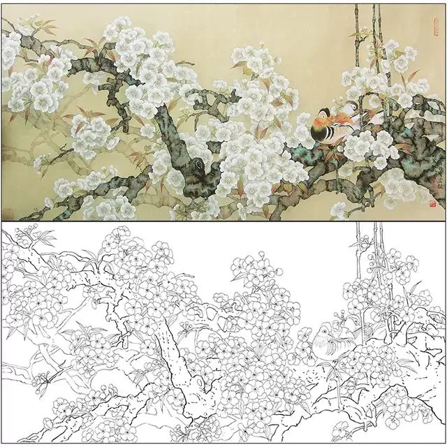 Tranh tô màu hoa đào – Tươi tắn cho ngày Tết 48