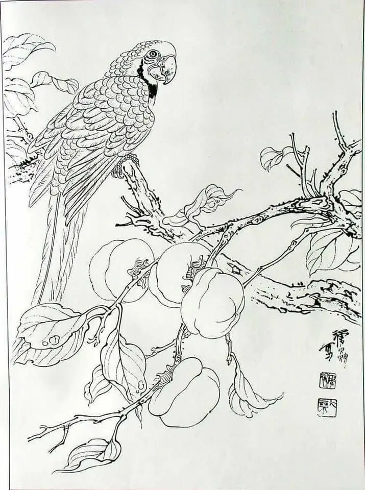 Tranh tô màu hoa đào – Tươi tắn cho ngày Tết 58