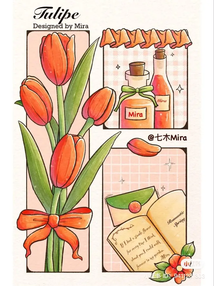 Tranh Tô Màu Hoa Tulip - Những Bông Hoa Rực Rỡ 9