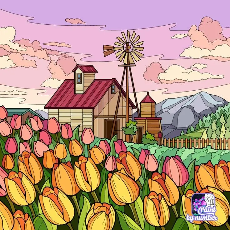 Tranh Tô Màu Hoa Tulip - Những Bông Hoa Rực Rỡ 29