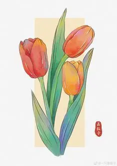 Tranh Tô Màu Hoa Tulip - Những Bông Hoa Rực Rỡ 30
