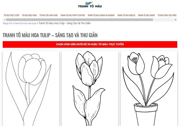 Tranh Tô Màu Hoa Tulip - Những Bông Hoa Rực Rỡ 48