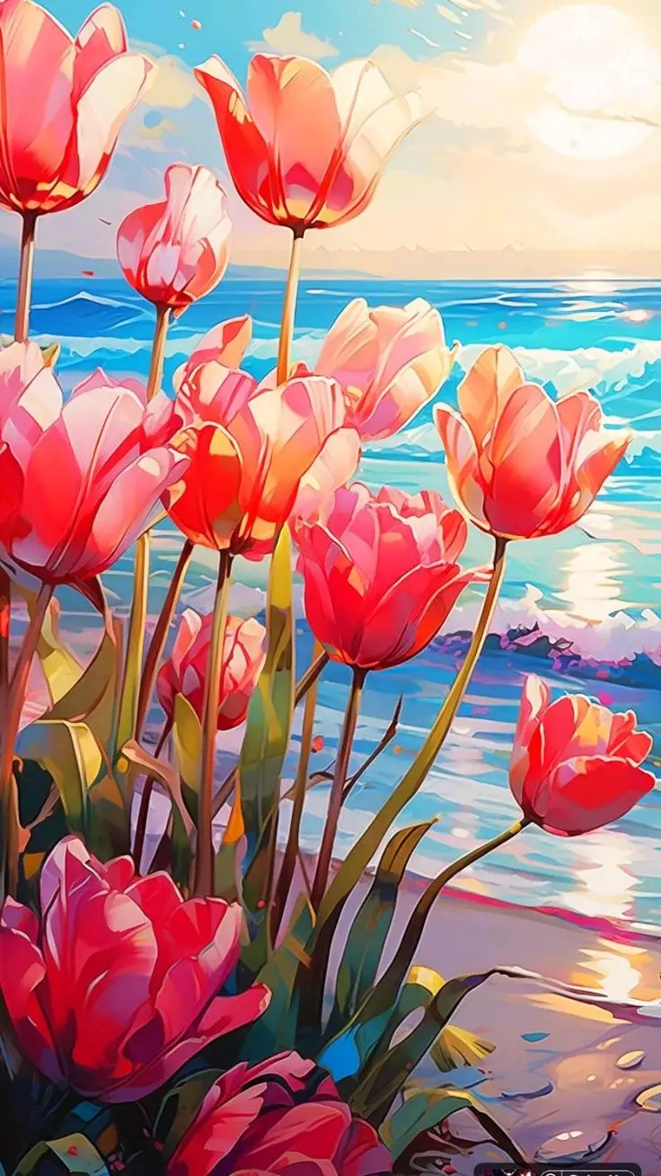 Tranh Tô Màu Hoa Tulip - Những Bông Hoa Rực Rỡ 53