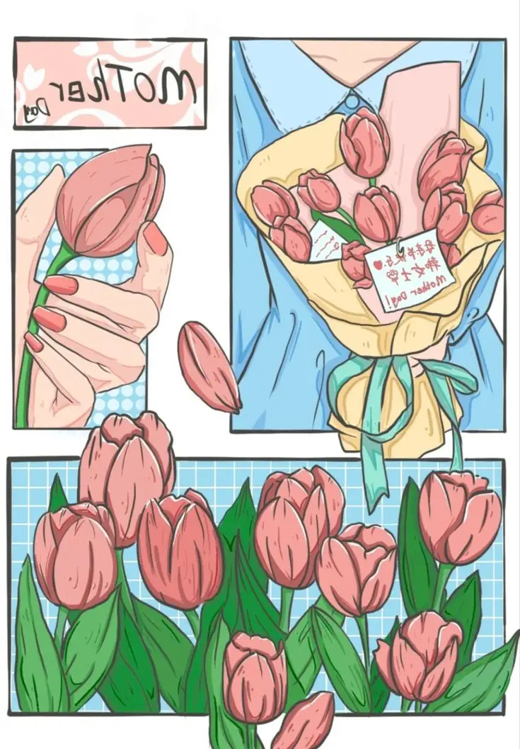 Tranh Tô Màu Hoa Tulip - Những Bông Hoa Rực Rỡ 61