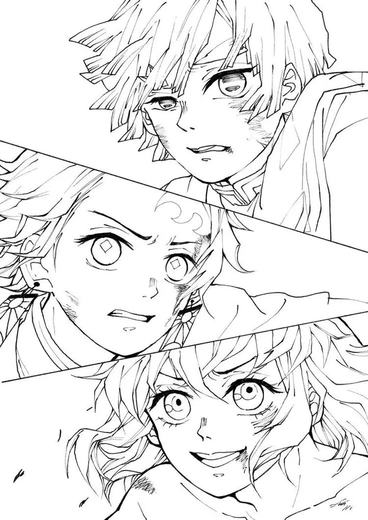 Tranh Tô Màu Kimetsu Yaiba - Hình Ảnh Anime Đẹp 39