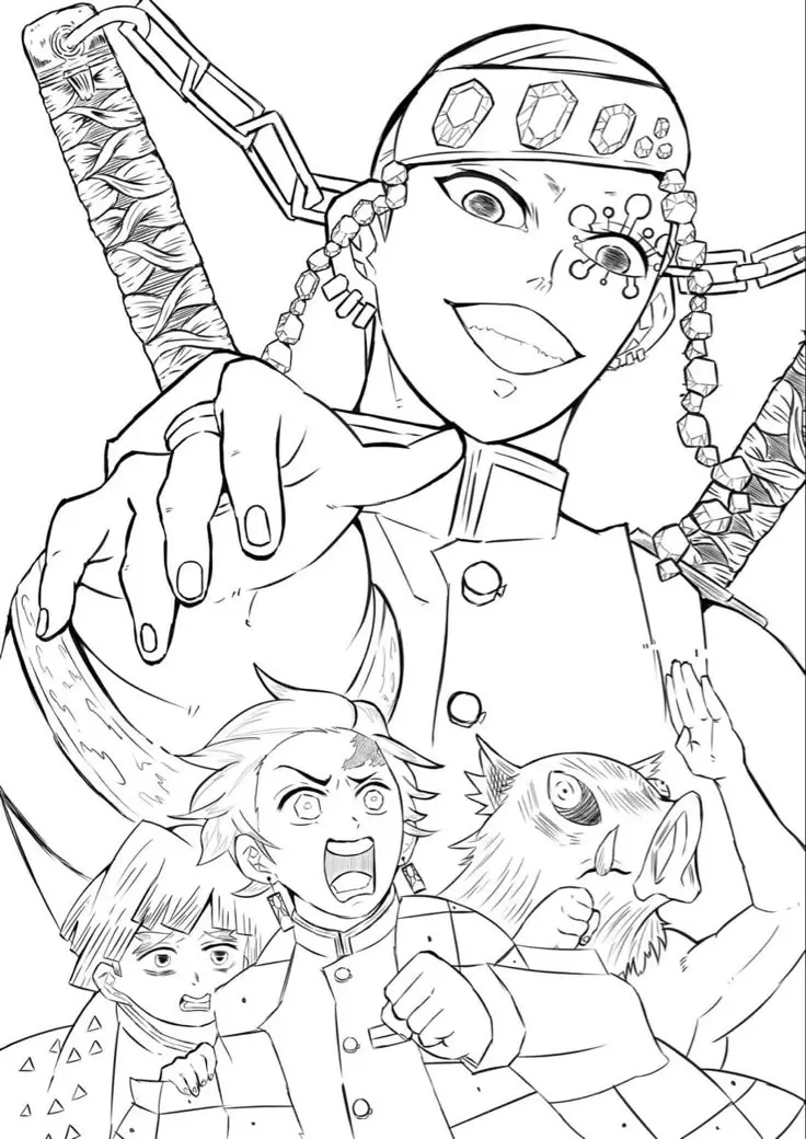 Tranh Tô Màu Kimetsu Yaiba - Hình Ảnh Anime Đẹp 48