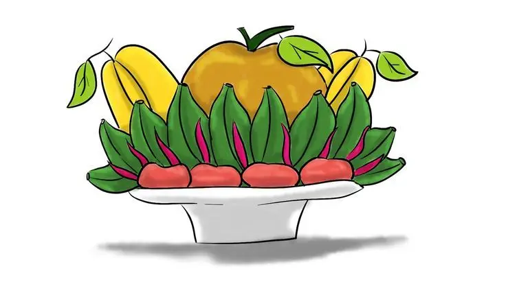 Tranh tô màu mâm ngũ quả ngày Tết: Giới thiệu văn hóa truyền thống 17