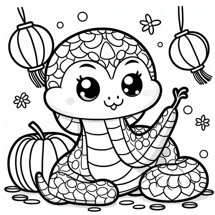 Tranh tô màu mâm ngũ quả ngày Tết: Giới thiệu văn hóa truyền thống 33