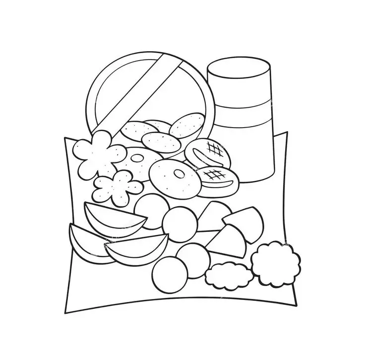 Tranh tô màu mâm ngũ quả ngày Tết: Giới thiệu văn hóa truyền thống 48