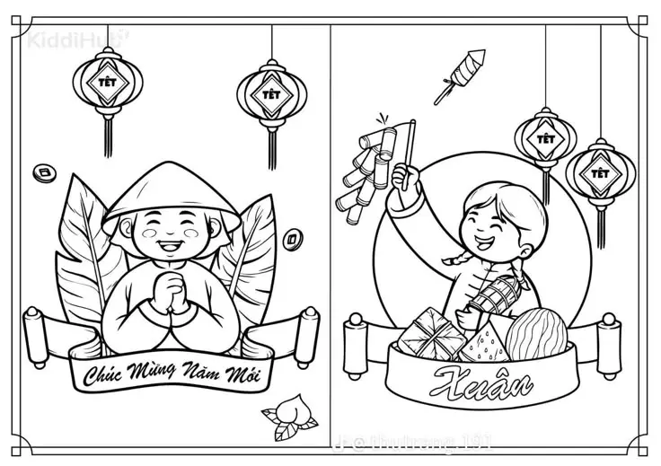 Tranh tô màu mâm ngũ quả ngày Tết: Giới thiệu văn hóa truyền thống 57