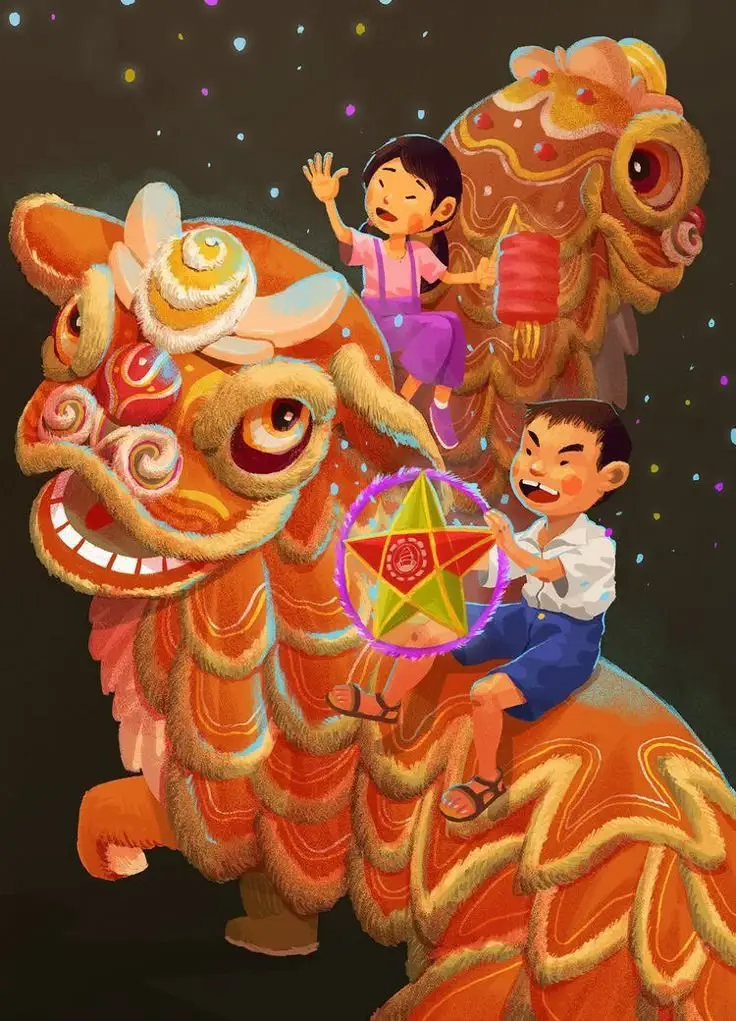 Tranh Tô Màu Múa Lân Dịp Tết 15