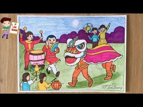 Tranh Tô Màu Múa Lân Dịp Tết 16