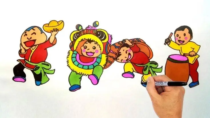 Tranh Tô Màu Múa Lân Dịp Tết 39