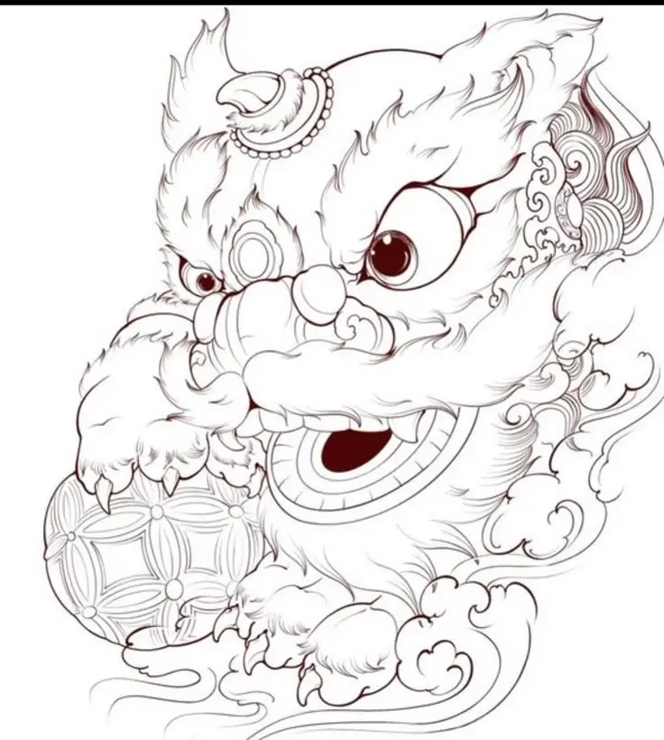 Tranh Tô Màu Múa Lân Dịp Tết 45