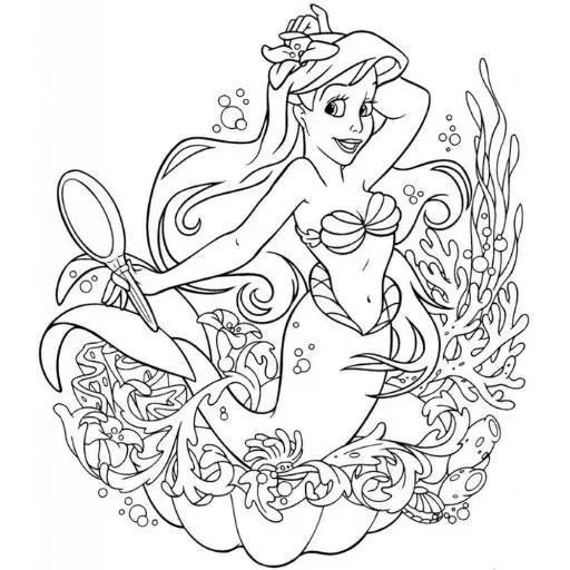 Tranh Tô Màu Nàng Tiên Cá Dành Cho Trẻ Em 2