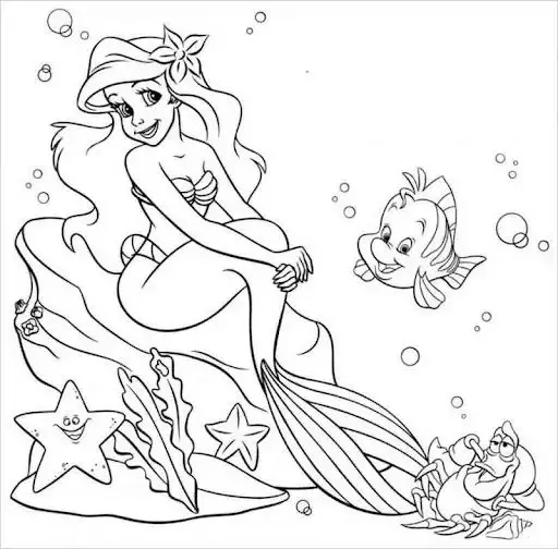 Tranh Tô Màu Nàng Tiên Cá Dành Cho Trẻ Em 16