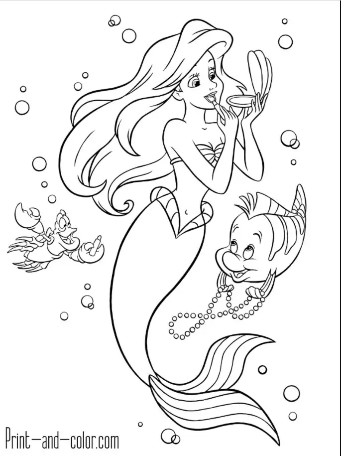 Tranh Tô Màu Nàng Tiên Cá Dành Cho Trẻ Em 24