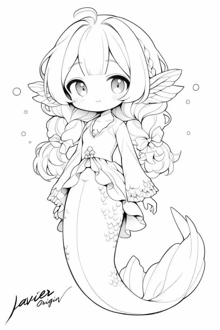 Tranh Tô Màu Nàng Tiên Cá Dành Cho Trẻ Em 38