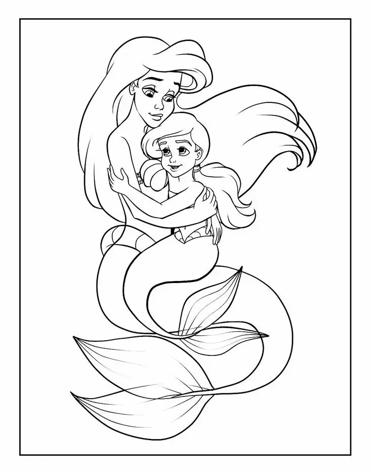 Tranh Tô Màu Nàng Tiên Cá Dành Cho Trẻ Em 43