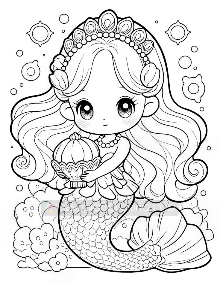 Tranh Tô Màu Nàng Tiên Cá Dành Cho Trẻ Em 44