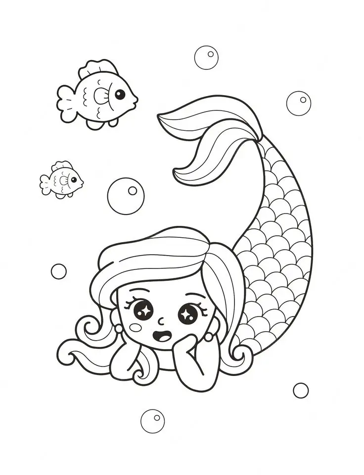 Tranh Tô Màu Nàng Tiên Cá Dành Cho Trẻ Em 49