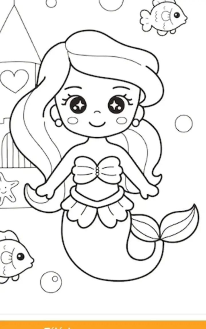 Tranh Tô Màu Nàng Tiên Cá Dành Cho Trẻ Em 51