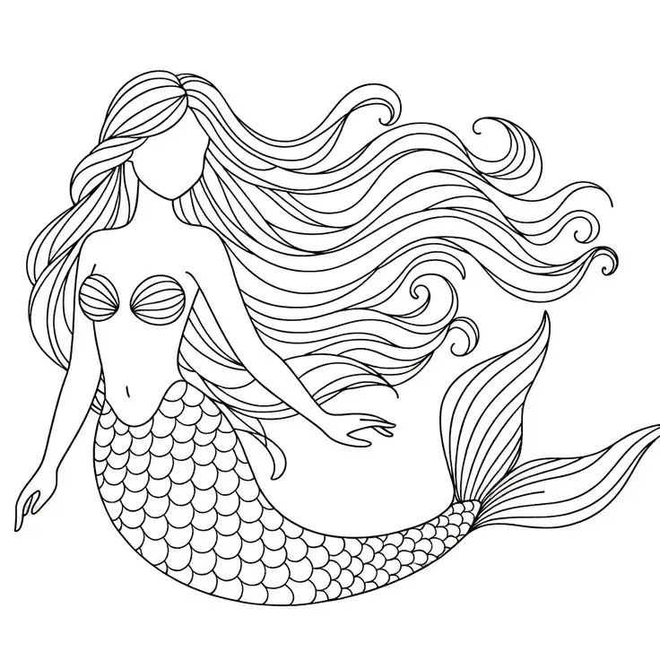 Tranh Tô Màu Nàng Tiên Cá Dành Cho Trẻ Em 58