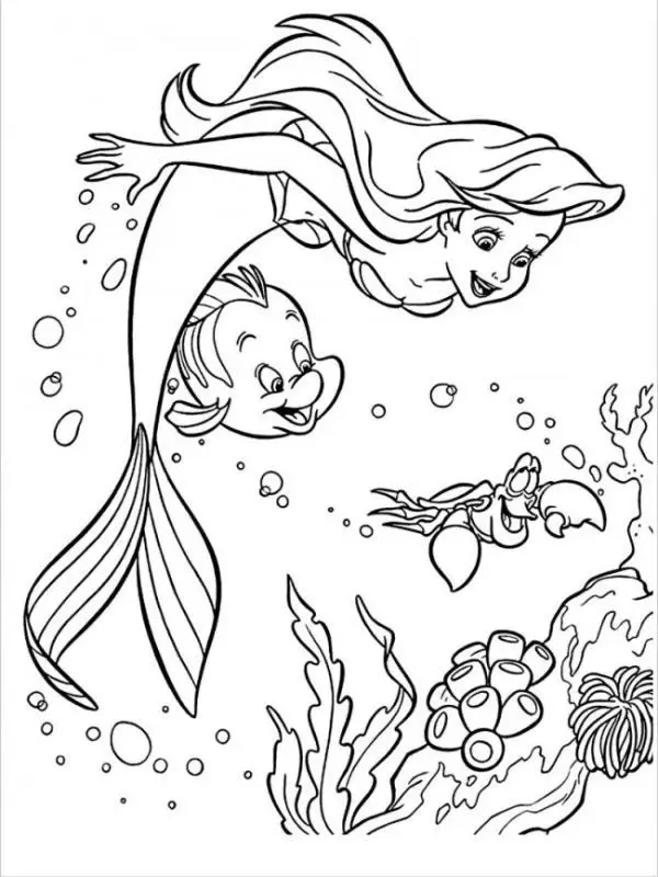 Tranh Tô Màu Nàng Tiên Cá Dành Cho Trẻ Em 60