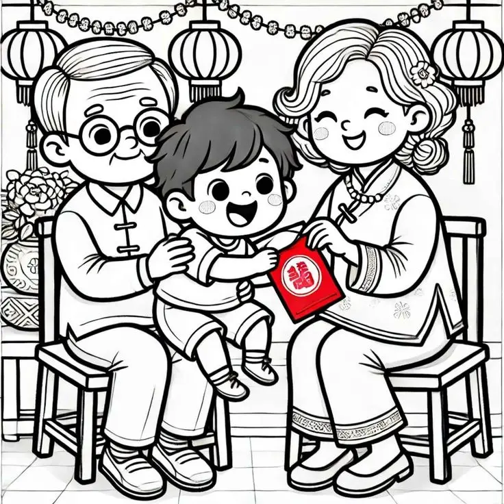 Tranh Tô Màu Ngày Tết Nguyên Đán Cho Bé - Hình Ảnh Vui Tươi 76