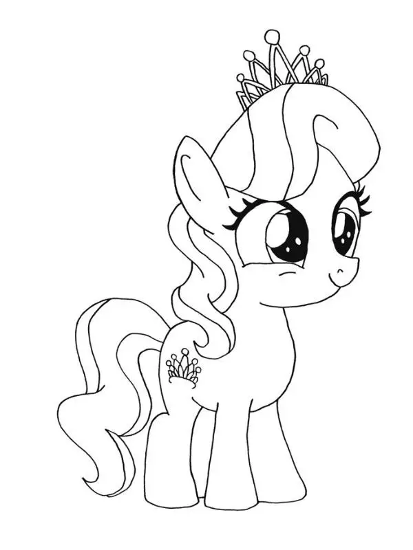 Tranh tô màu ngựa Pony dễ thương cho bé 1