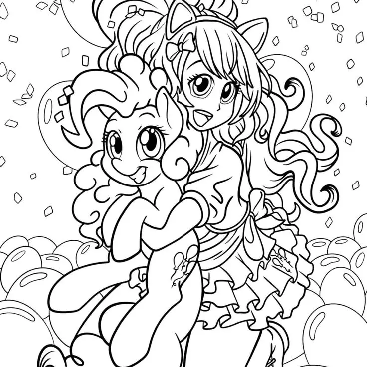 Tranh tô màu ngựa Pony dễ thương cho bé 5