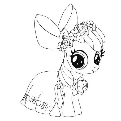 Tranh tô màu ngựa Pony dễ thương cho bé 23