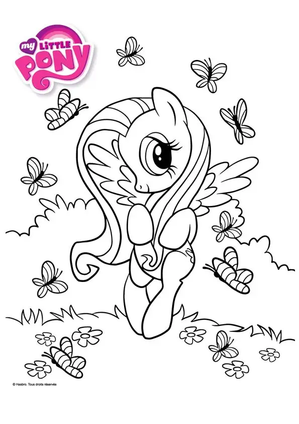 Tranh tô màu ngựa Pony dễ thương cho bé 24