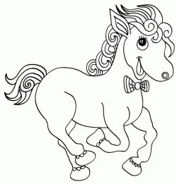 Tranh tô màu ngựa Pony dễ thương cho bé 33