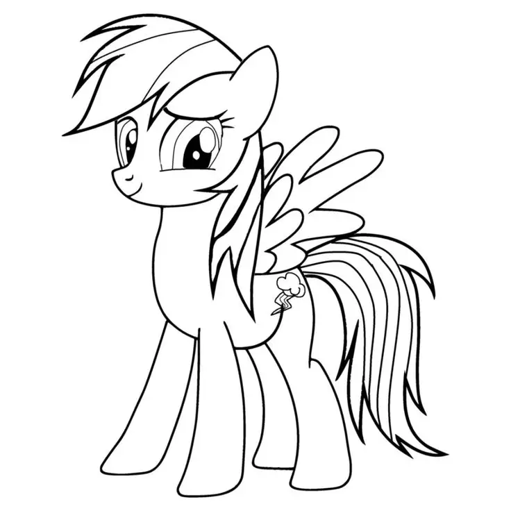 Tranh tô màu ngựa Pony dễ thương cho bé 45