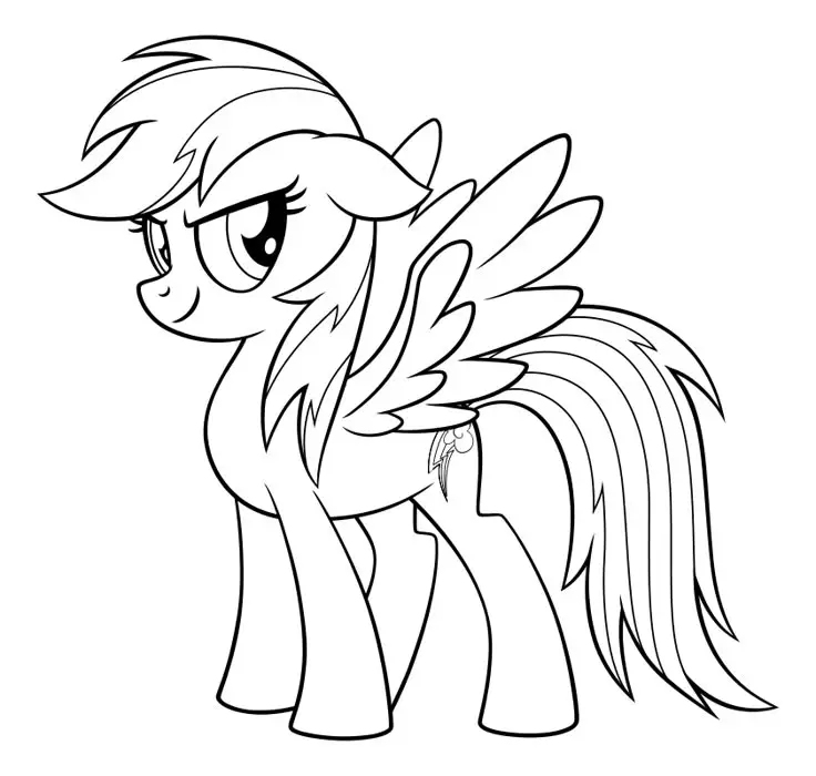 Tranh tô màu ngựa Pony dễ thương cho bé 46