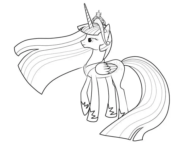 Tranh tô màu ngựa Pony dễ thương cho bé 49