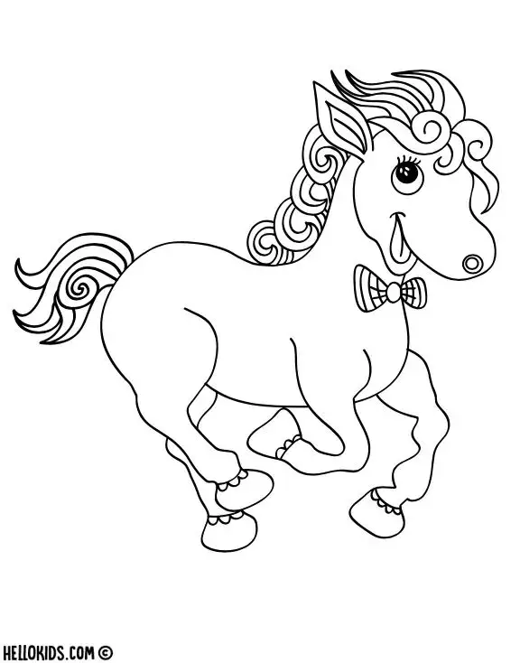 Tranh tô màu ngựa Pony dễ thương cho bé 61