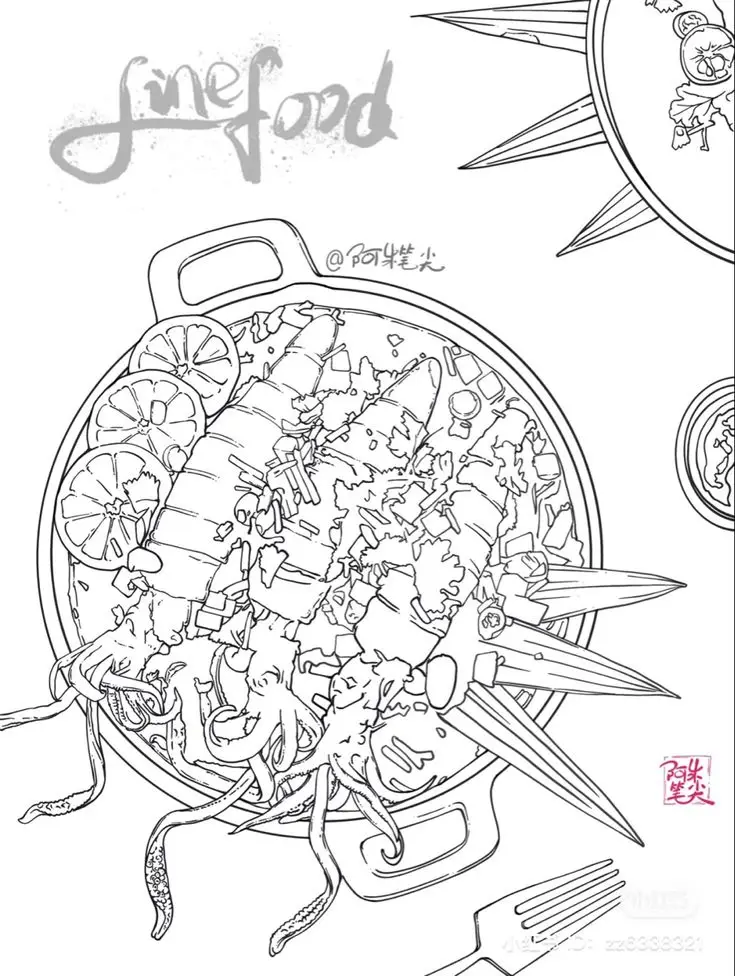 Tranh Tô Màu Đồ Ăn - Nghệ Thuật Tô Màu Ngon Miệng 13