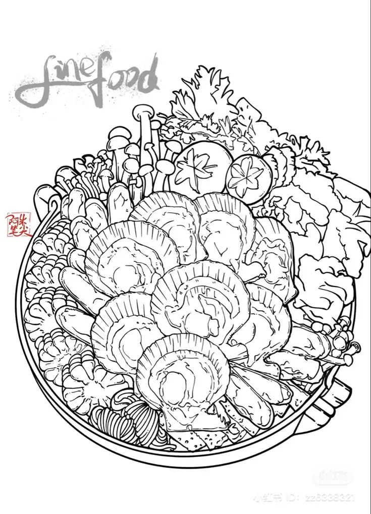 Tranh Tô Màu Đồ Ăn - Nghệ Thuật Tô Màu Ngon Miệng 18