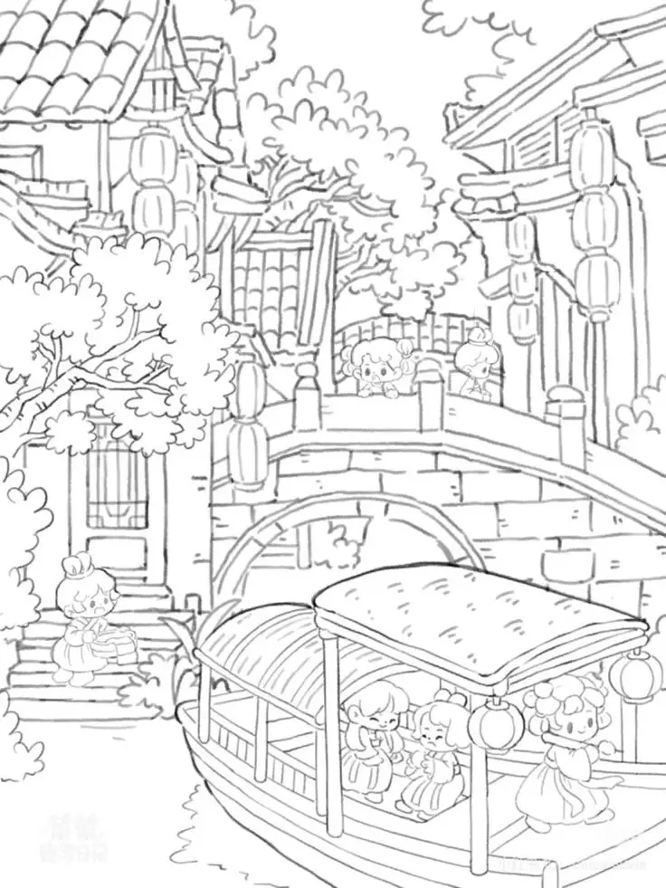 Tranh Tô Màu Phong Cảnh Giúp Giải Trí Cho Người Lớn 19