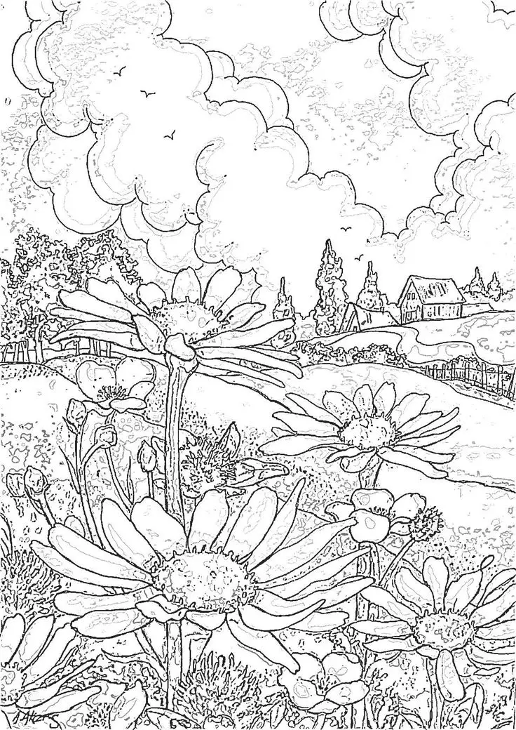 Tranh Tô Màu Phong Cảnh Giúp Giải Trí Cho Người Lớn 29